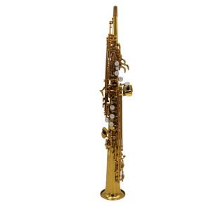 One-piece straight model soprano saxophone Gold lacquered