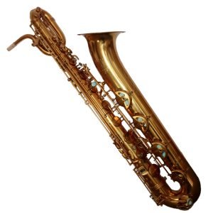 Pro use Eastern Music vintage lacquered Baritone Saxophone with case