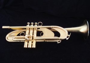 Pro use heavy metal plate type satin gold plated trumpet like Bach 37