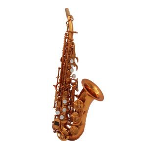 Eastern music pro use Yani style bourbon lacquered Curved Soprano Saxophone
