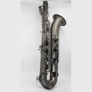 High grade Eastern music Matt black Baritone Saxophone full body hand engraving