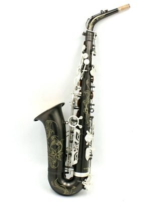 sandblust silver plated key matte black alto saxophone