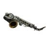 sandblust silver plated key matte black alto saxophone