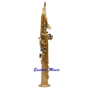 Eastern Music rose brass copper body unlacquer straight soprano saxophone G key