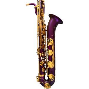 Eastern music Purple lacquer gold key Baritone Saxophone with flower engravings
