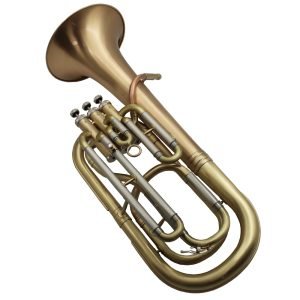 Eastern Music Professional Clear Lacquered Bb Baritone Horn Cupronickel Tuning Pipe Gold Brass Leadpipe & bell Silver Plated Mouthpiece