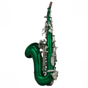 Eastern Music High-Quality Curved Soprano Saxophone (Green Lacquer Finish)