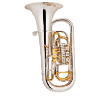 Eastern music High-Grade 4-Rotary-Valve Euphonium in Bb | Silver-Plated Body with Gold-Plated Tuning Pipes | Large 15-16.8mm Bore & 300mm Bell