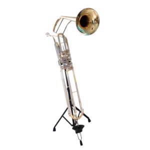 Eastern Music F Cimbasso Piston Valve Bass Trombone – Brass, Gold Lacquer, 241mm Bell, 14.28mm Bore, In-Line Rotary Valve
