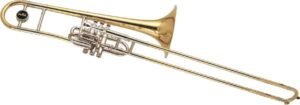 Eastern Music Professional Bb/F Valve Trombone – Cupronickel Piston, Brass Bell, 215mm Bell, 12.7mm Bore, Gold Lacquer Finish