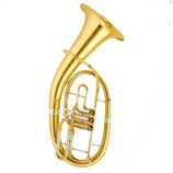 Eastern music Professional B♭ Rotary Baritone Horn - Gold Lacquer Brass Baritone with 14mm Large Bore & 238mm Bell(BH9016