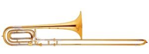 Eastern Music Bass Trombone Bb/F – Brass Slide Sleeve, Brass Bell, 14.2mm Bore, 233.7mm Bell, Gold Lacquer