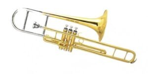 Eastern Music Compact Eb Valve Trombone – Piston Valves, Brass Construction, Gold Lacquer, 181.8mm Bell