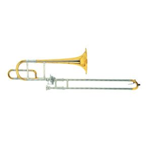 Eastern Music Eb/Eb Junior Trombone, Cupronickel Slide, Brass Bell, 13.9/13.3mm Bore, Gold Lacquer
