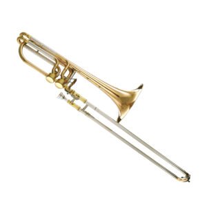 Eastern Music Professional Bass Trombone Bb/F/Gb/D – Dual Bore 14.2/14.6mm, 254mm Brass Bell, Cupronickel Slide Sleeve, Gold Lacquer